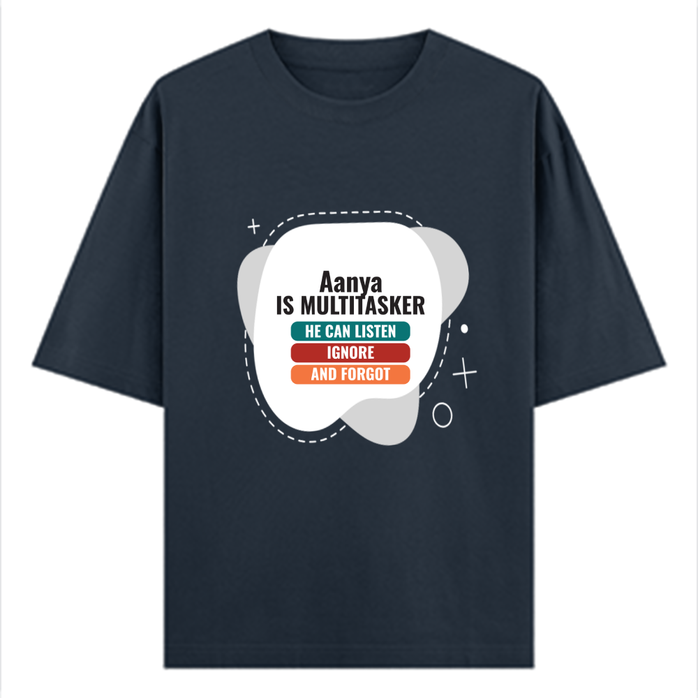 Personalized Typographic T-Shirt with Custom Name - Oversized Standard T Shirt Dtf T-Shirt