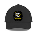 Sports Cap | Universal Fit | Lightweight Breathable Fabric | Perforated Airflow | Unisex Adult | Personalized | Typography | Self-Improvement | Everyday | Inspirational | One Day Starts Today - front - Black - mockup 1