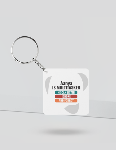 Personalized Typographic Keychain Accessories with Custom Name
