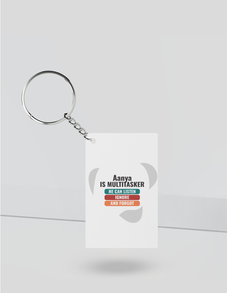 Personalized Typographic Keychain Accessories with Custom Name