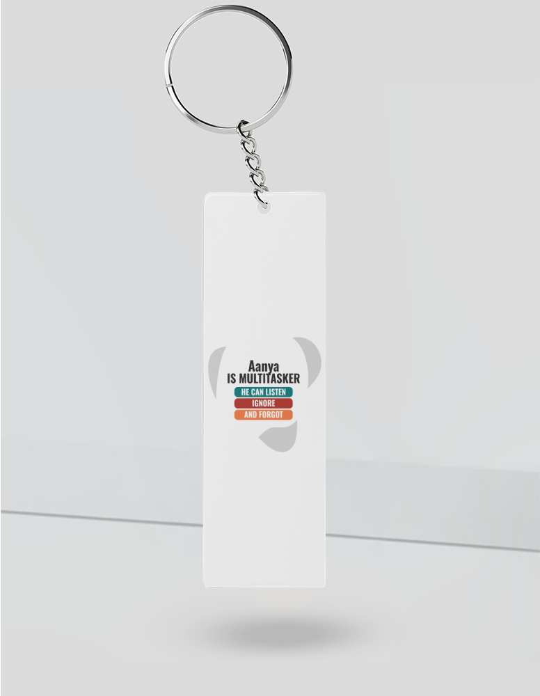 Personalized Typographic Keychain Accessories with Custom Name