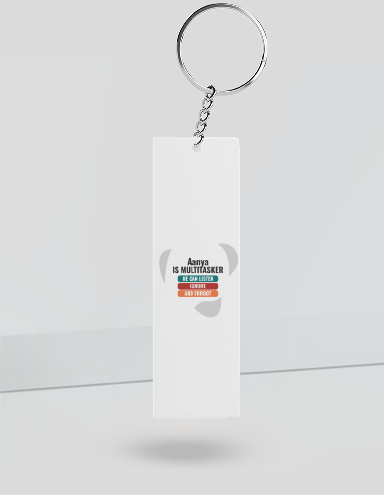 Personalized Typographic Keychain Accessories with Custom Name