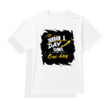 Unisex Dry Fit T-Shirt | Regular Fit | Micro Polyester | Quick-Dry, Wrinkle Resistant | Adult | Personalized | Typography | Self-Improvement | Everyday | Inspirational | One Day Starts Today - front - mockup 1