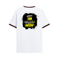 Ringer T-Shirt | Unisex Fit | 100% Cotton | Bio-Washed, Pre-Shrunk, Rib Neck | Adults | Personalized | Typography | Compliments | Positive Affirmations | Everyday | Joyful | Certified Wow Factor - back - Maroon off white - mockup 2