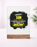 Acrylic Photo Frame with Stand | 5x7 Inch | Acrylic & Wood | UV Printed Tabletop Display | Universal | Personalized | Typography | Compliments | Positive Affirmations | Everyday | Joyful | Certified Wow Factor - front_1 - mockup 2
