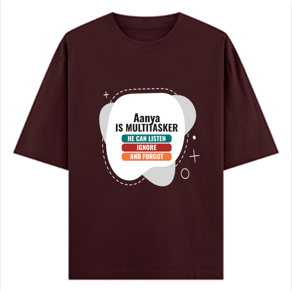 Personalized Typographic T-Shirt with Custom Name - Oversized Classic T Shirt Dtg T-Shirt