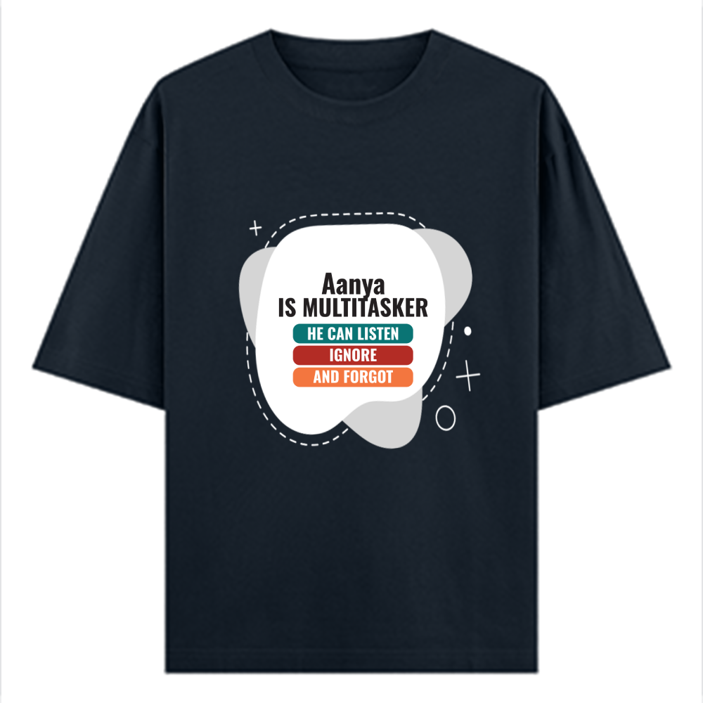 Personalized Typographic T-Shirt with Custom Name - Oversized Classic T Shirt Dtg T-Shirt