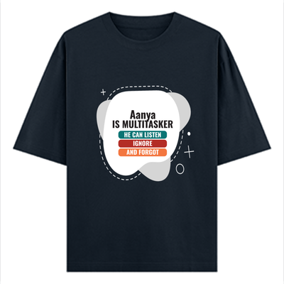 Personalized Typographic T-Shirt with Custom Name - Oversized Classic T Shirt Dtg T-Shirt