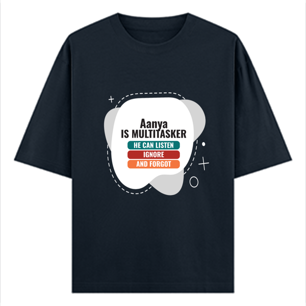 Personalized Typographic T-Shirt with Custom Name - Oversized Classic T Shirt Dtg T-Shirt