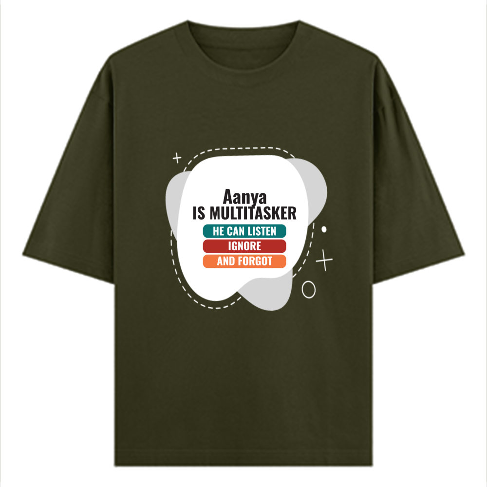 Personalized Typographic T-Shirt with Custom Name - Oversized Classic T Shirt Dtg T-Shirt