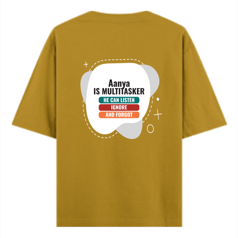 Personalized Typographic T-Shirt with Custom Name - Oversized Classic T Shirt Dtg T-Shirt