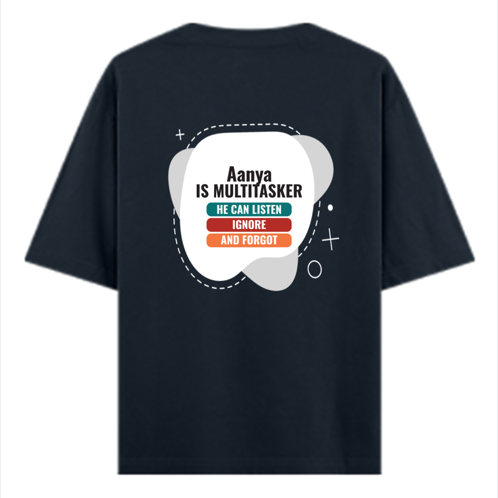 Personalized Typographic T-Shirt with Custom Name - Oversized Classic T Shirt Dtg T-Shirt