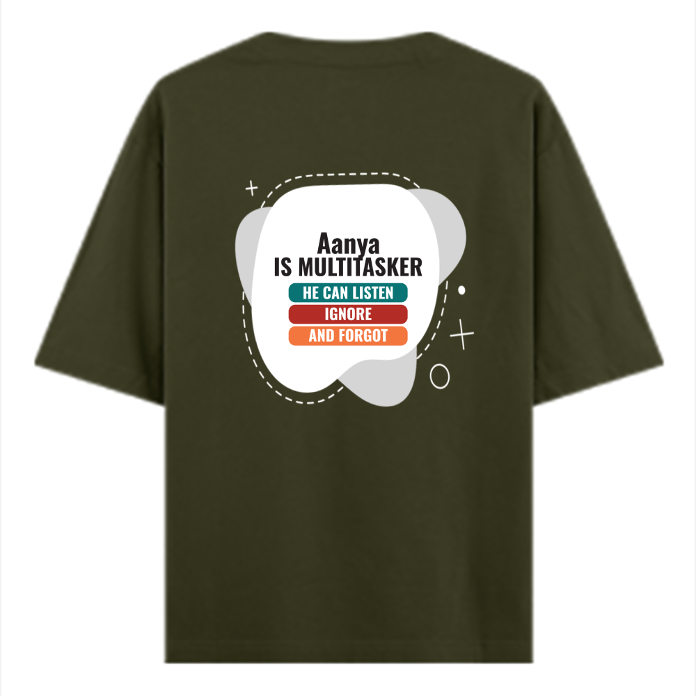 Personalized Typographic T-Shirt with Custom Name - Oversized Classic T Shirt Dtg T-Shirt