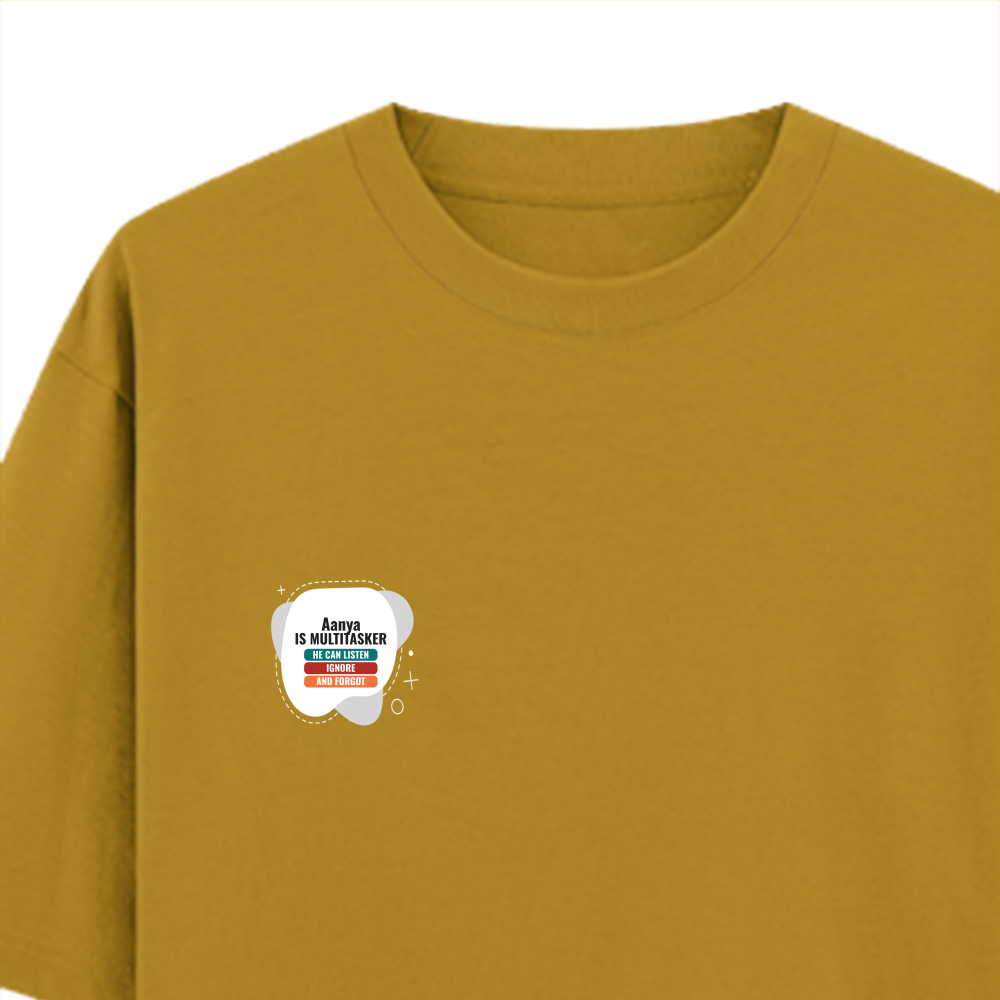 Personalized Typographic T-Shirt with Custom Name - Oversized Classic T Shirt Dtg T-Shirt