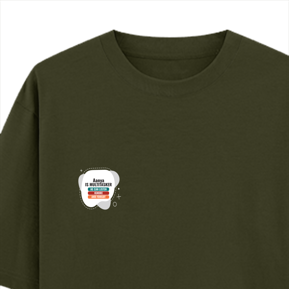 Personalized Typographic T-Shirt with Custom Name - Oversized Classic T Shirt Dtg T-Shirt