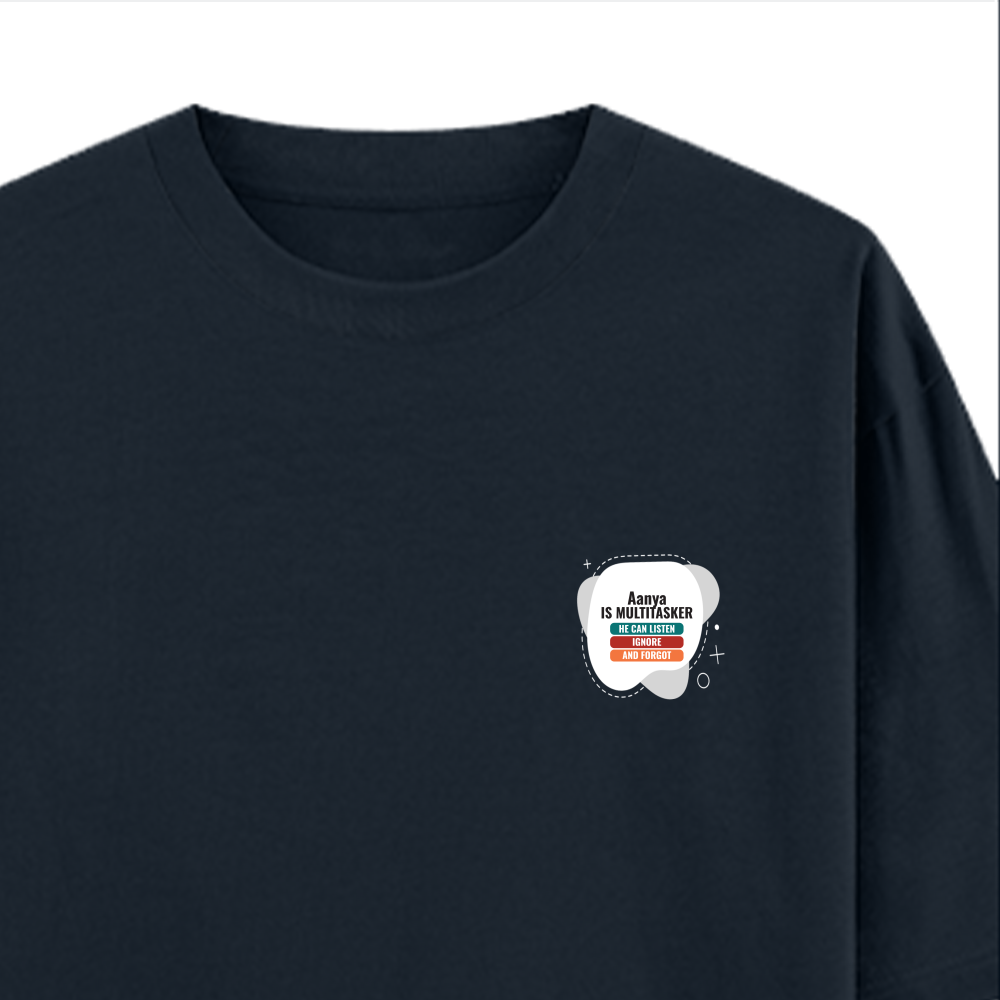 Personalized Typographic T-Shirt with Custom Name - Oversized Classic T Shirt Dtg T-Shirt