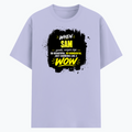 Cotton Stretch T-Shirt | Unisex Fit | 95% Cotton 5% Spandex | Breathable Flexible Durable | Adults | Personalized | Typography | Compliments | Positive Affirmations | Everyday | Joyful | Certified Wow Factor - front - Lavender - mockup 1
