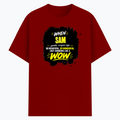 Cotton Stretch T-Shirt | Unisex Fit | 95% Cotton 5% Spandex | Breathable Flexible Durable | Adults | Personalized | Typography | Compliments | Positive Affirmations | Everyday | Joyful | Certified Wow Factor - front - Red - mockup 1