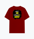 Cotton Stretch T-Shirt | Unisex Fit | 95% Cotton 5% Spandex | Breathable Flexible Durable | Adults | Personalized | Typography | Compliments | Positive Affirmations | Everyday | Joyful | Certified Wow Factor - back - Red - mockup 2