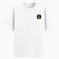 Cotton Stretch T-Shirt | Unisex Fit | 95% Cotton 5% Spandex | Breathable Flexible Durable | Adults | Personalized | Typography | Compliments | Positive Affirmations | Everyday | Joyful | Certified Wow Factor - left pocket - White - mockup 3