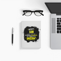 Notebook Journal | A5 Size | 300 GSM Cover, 70 GSM Eco-Friendly Pages | Soft Bound, Ruled/Unruled | Unisex | Personalized | Typography | Compliments | Positive Affirmations | Everyday | Joyful | Certified Wow Factor - front - White - mockup 1