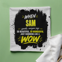 Cloth Napkin | Standard Dining Size | 100% Polyester | Soft, Durable, Hemmed | Unisex | Personalized | Typography | Compliments | Positive Affirmations | Everyday | Joyful | Certified Wow Factor