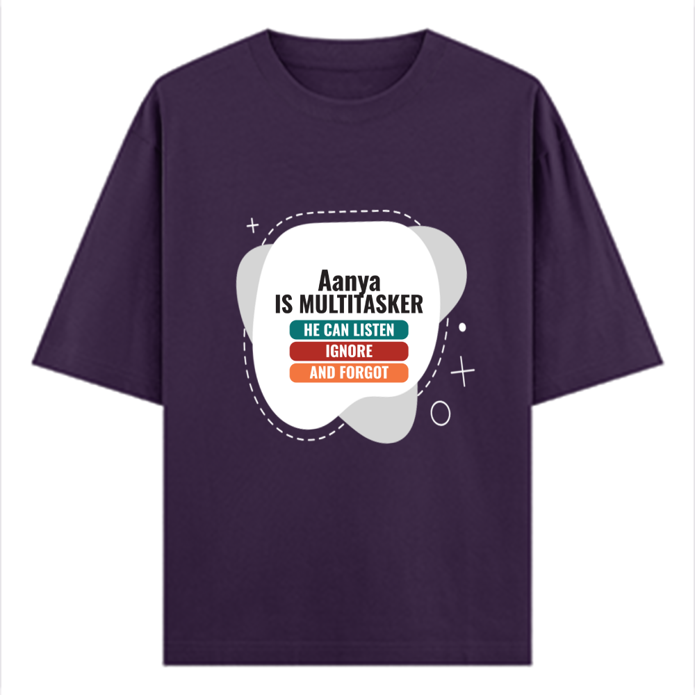 Personalized Typographic T-Shirt with Custom Name - Oversized Classic T Shirt Dtf T-Shirt