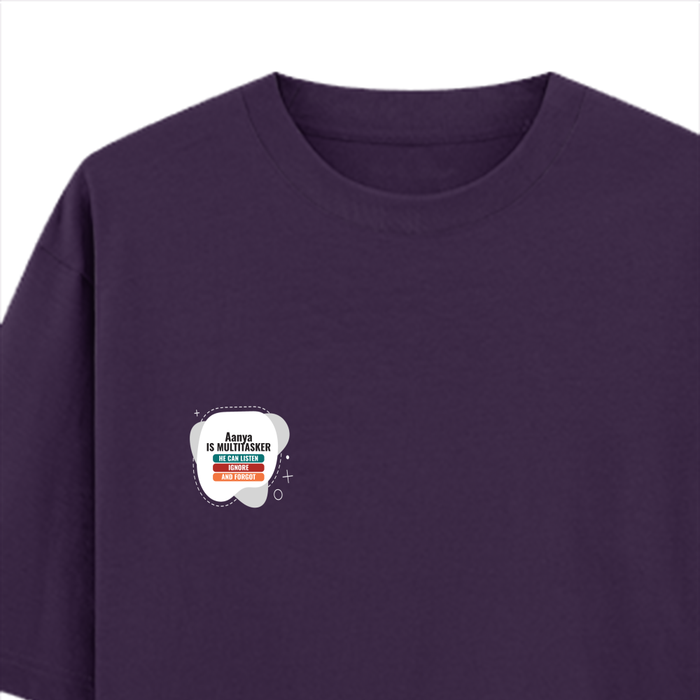Personalized Typographic T-Shirt with Custom Name - Oversized Classic T Shirt Dtf T-Shirt