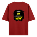 Oversized Classic T-Shirt | Unisex Relaxed Fit | 100% Super-Combed Cotton | Pre-Shrunk, Double-Stitched | Adults | Personalized | Typography | Compliments | Positive Affirmations | Everyday | Joyful | Certified Wow Factor - back - Red - mockup 2