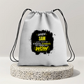 Drawstring Bag | 280 GSM | Durable Cotton | Secure Closure | Unisex | Personalized | Typography | Compliments | Positive Affirmations | Everyday | Joyful | Certified Wow Factor - back - mockup 2