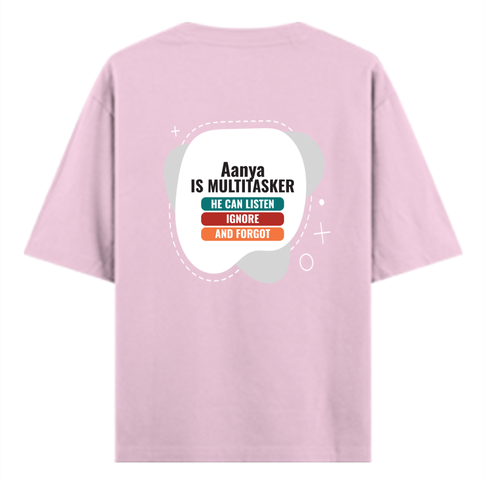 Personalized Typographic T-Shirt with Custom Name - Oversized Classic T Shirt Embroidery T-Shirt