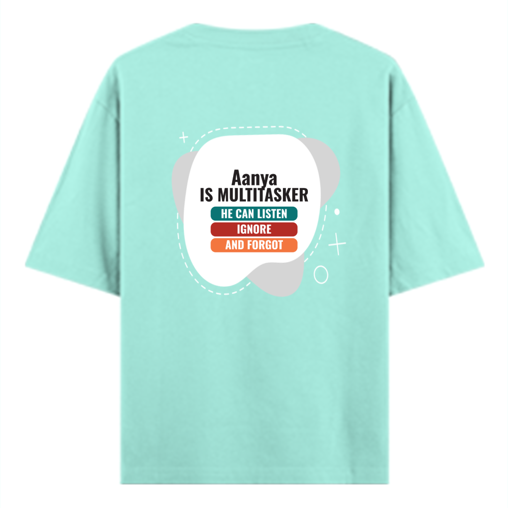 Personalized Typographic T-Shirt with Custom Name - Oversized Classic T Shirt Embroidery T-Shirt