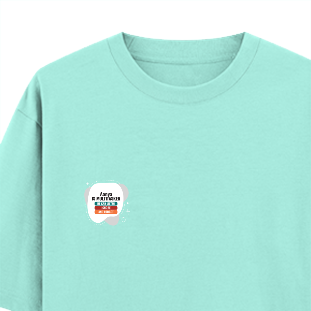 Personalized Typographic T-Shirt with Custom Name - Oversized Classic T Shirt Embroidery T-Shirt