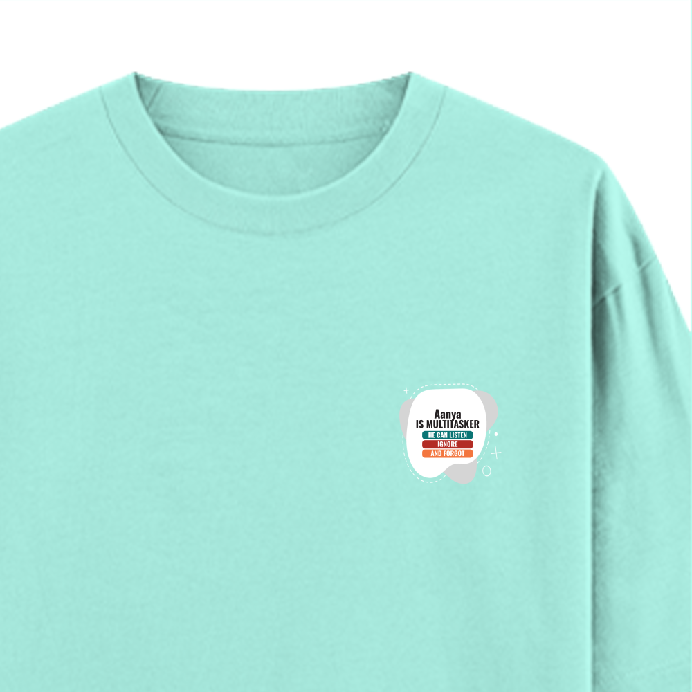 Personalized Typographic T-Shirt with Custom Name - Oversized Classic T Shirt Embroidery T-Shirt