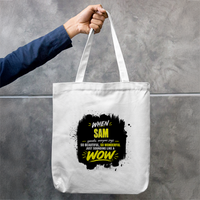 Tote Bag Zipper | Unisex | 100% Cotton Canvas | Zipper Closure, Long Handles | Everyday Use | Personalized | Typography | Compliments | Positive Affirmations | Everyday | Joyful | Certified Wow Factor
