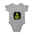 Baby Romper | 0-12 Months | 180 GSM Bio-Washed Cotton | Double-Stitched, Pre-Shrunk | Unisex | Personalized | Typography | Compliments | Positive Affirmations | Everyday | Joyful | Certified Wow Factor - back - Grey Melange - mockup 2