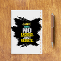 Sketchbook | A5 Size | 140 GSM Paper | Spiral Bound | Unisex | Personalized | Typography | Overcoming Obstacles | Everyday | Empowering | No Excuses, Just Results - back - White - mockup 2