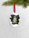 Christmas Ornaments | 3x3 Inch Home Decor | Acrylic | Waterproof, Fade-Proof, Ready to Hang | Unisex | Personalized | Typography | Overcoming Obstacles | Everyday | Empowering | No Excuses, Just Results - front_Oval - Oval - mockup 4