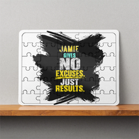 MDF Wooden Puzzle | 6x8 Inch 30 Pieces | Glossy Finish | Durable, Waterproof | Kids & Adults | Personalized | Typography | Overcoming Obstacles | Everyday | Empowering | No Excuses, Just Results