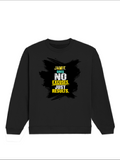 Oversized Sweatshirt | Relaxed Fit Unisex | 90% Cotton 10% Polyester 400 GSM | Pre-Shrunk Drop Shoulder | Unisex | Personalized | Typography | Overcoming Obstacles | Everyday | Empowering | No Excuses, Just Results - front - Black - mockup 1