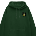 Oversized Hoodie | Relaxed Fit Unisex | 400 GSM Cotton Blend | Pre-Shrunk Warmth & Comfort | Adults | Personalized | Typography | Overcoming Obstacles | Everyday | Empowering | No Excuses, Just Results - left pocket - Bottle Green - mockup 3