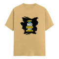 Male Classic Crew T-Shirt | Men's Regular Fit | 180 GSM Bio-Washed Cotton | Pre-Shrunk, Double-Stitched | Personalized | Typography | Overcoming Obstacles | Everyday | Empowering | No Excuses, Just Results - front - Beige - mockup 1