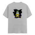 Male Classic Crew T-Shirt | Men's Regular Fit | 180 GSM Bio-Washed Cotton | Pre-Shrunk, Double-Stitched | Personalized | Typography | Overcoming Obstacles | Everyday | Empowering | No Excuses, Just Results - back - Grey Melange - mockup 2