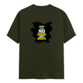 Male Classic Crew T-Shirt | Men's Regular Fit | 180 GSM Bio-Washed Cotton | Pre-Shrunk, Double-Stitched | Personalized | Typography | Overcoming Obstacles | Everyday | Empowering | No Excuses, Just Results - back - Olive Green - mockup 2