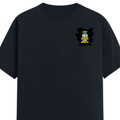 Male Classic Crew T-Shirt | Men's Regular Fit | 180 GSM Bio-Washed Cotton | Pre-Shrunk, Double-Stitched | Personalized | Typography | Overcoming Obstacles | Everyday | Empowering | No Excuses, Just Results - left pocket - Navy Blue - mockup 3