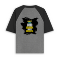 Unisex Oversized Raglan T-Shirt | Relaxed Fit | 180 GSM Bio-Washed Cotton | Two-Tone Style | Pre-Shrunk Comfort | Personalized | Typography | Overcoming Obstacles | Everyday | Empowering | No Excuses, Just Results - back - mockup 2