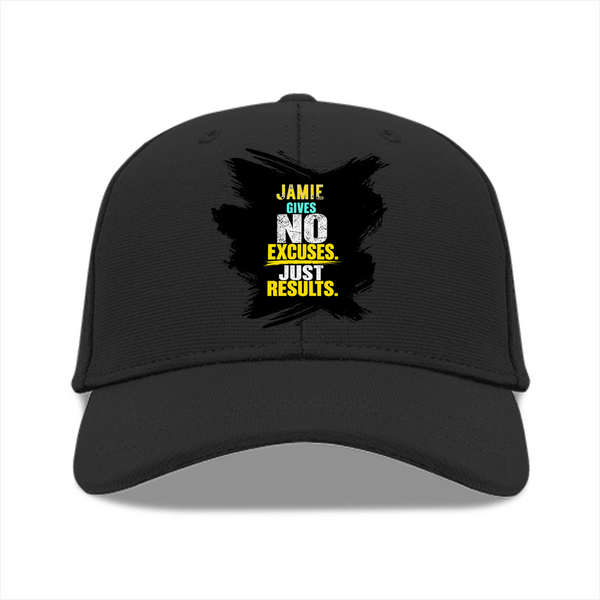 Baseball Ottoman Cap | Universal Fit | Ottoman Fabric | Adjustable Strap, Structured Design | Unisex Adult | Personalized | Typography | Overcoming Obstacles | Everyday | Empowering | No Excuses, Just Results