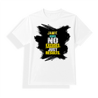 Unisex Dry Fit T-Shirt | Regular Fit | Micro Polyester | Quick-Dry, Wrinkle Resistant | Adult | Personalized | Typography | Overcoming Obstacles | Everyday | Empowering | No Excuses, Just Results