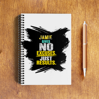 A5 Notepad | 120 Pages, Ruled/Unruled | 70 GSM Natural Shade Paper, 300 GSM Cover | Wire Bound | Everyday Use | Personalized | Typography | Overcoming Obstacles | Everyday | Empowering | No Excuses, Just Results