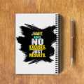 A5 Notepad | 120 Pages, Ruled/Unruled | 70 GSM Natural Shade Paper, 300 GSM Cover | Wire Bound | Everyday Use | Personalized | Typography | Overcoming Obstacles | Everyday | Empowering | No Excuses, Just Results - back - White - mockup 2